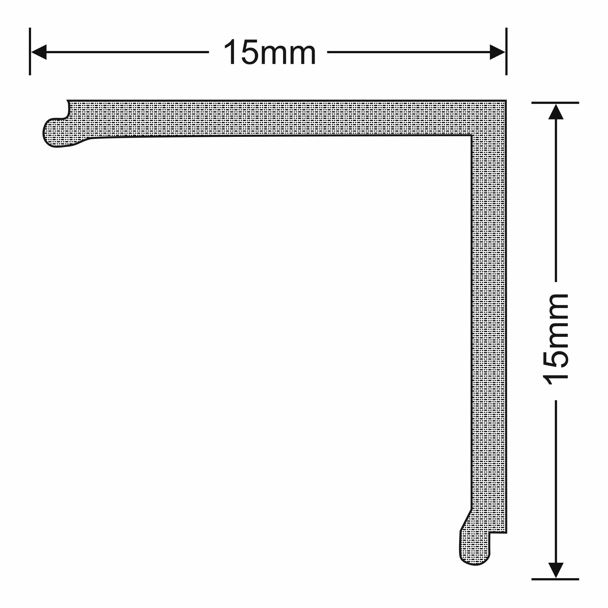 DA910067/1  Lin 1616C, 1m L Shaped Opal Diffuser Cover For DA900009 15 x 15mm 70% Transmittance